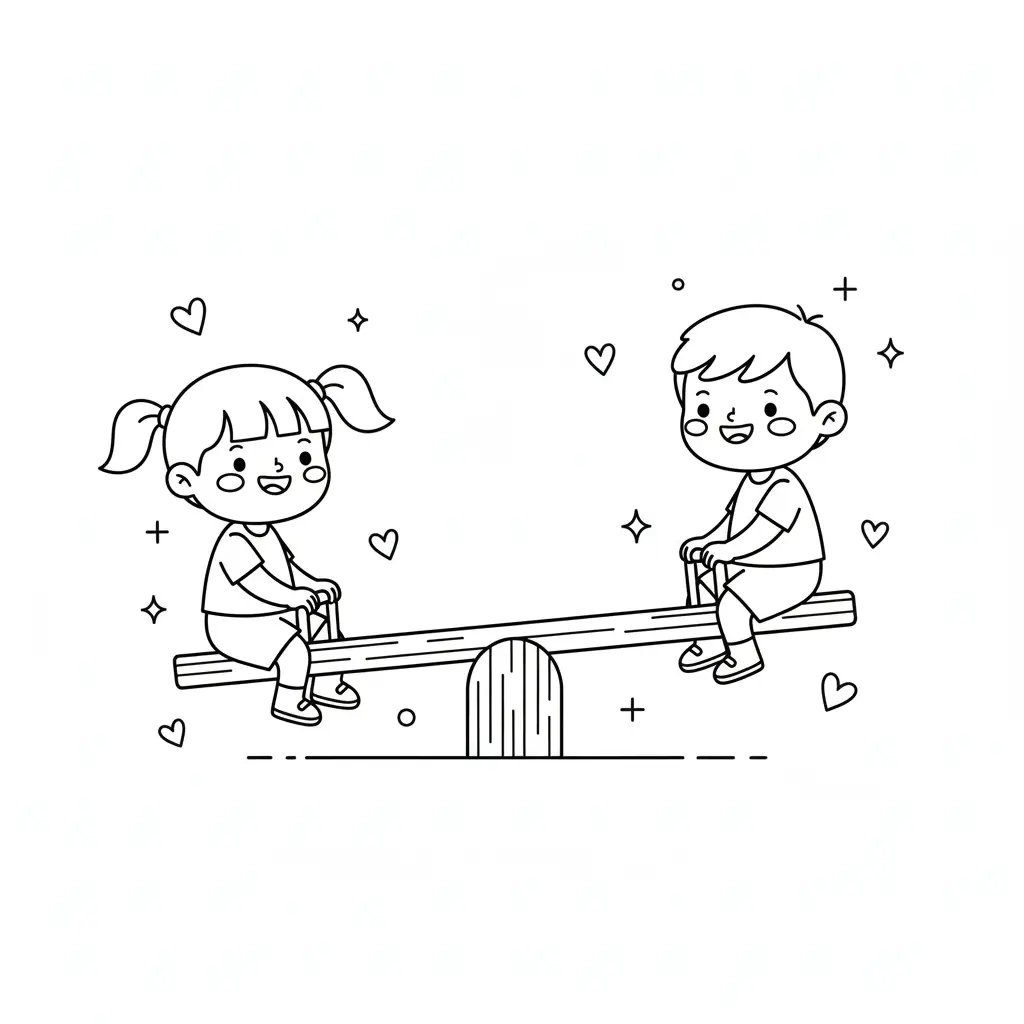 דף צביעה של מתנדנדים יחד להדפסה