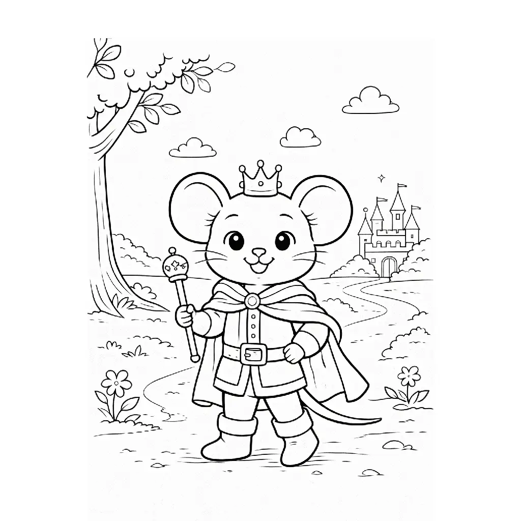 דף צביעה של נסיך עכבר להדפסה