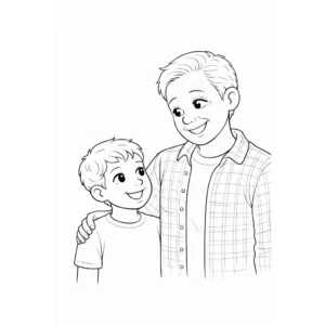 דף צביעה של סבא ונכד להדפסה