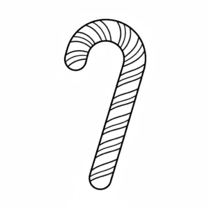 דף צביעה של סוכריית מקל כריסמס להדפסה