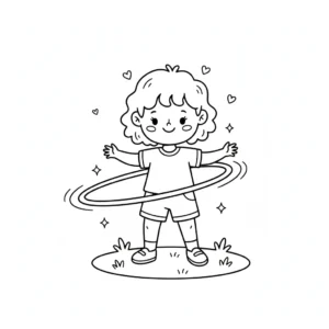 דף צביעה של סיבוב חישוק על הגוף להדפסה