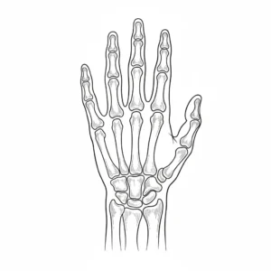 דף צביעה של עצמות כף היד להדפסה