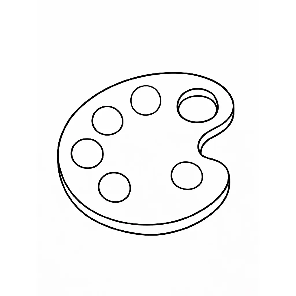 דף צביעה של פלטת צבעים להדפסה