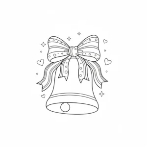 דף צביעה של פעמון כריסמס להדפסה