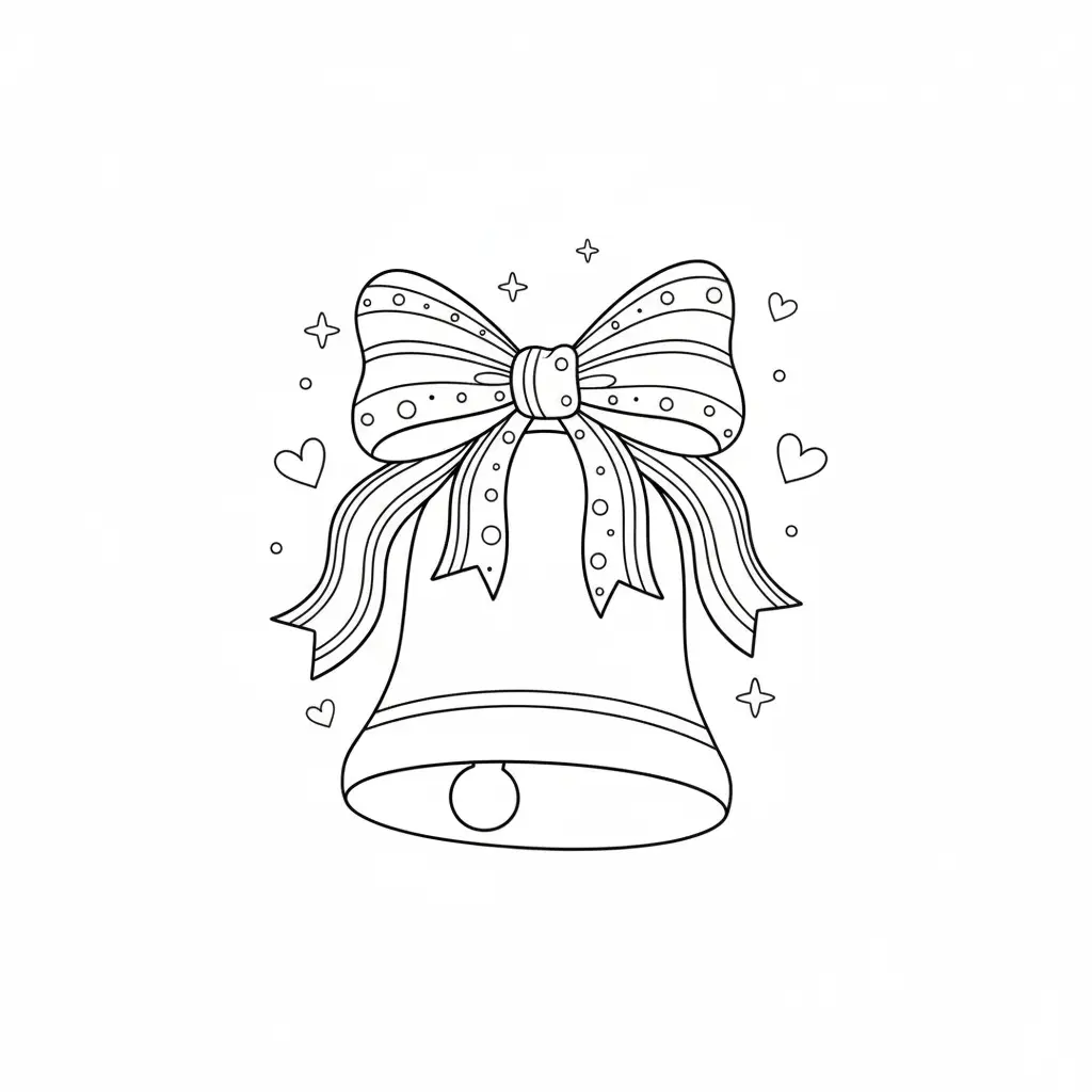 דף צביעה של פעמון כריסמס להדפסה