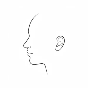 דף צביעה של פרופיל פנים להדפסה