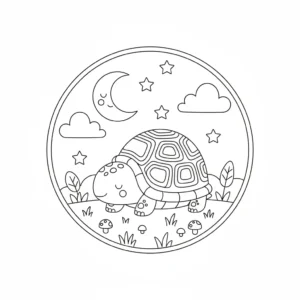 דף צביעה של צב ישן להדפסה