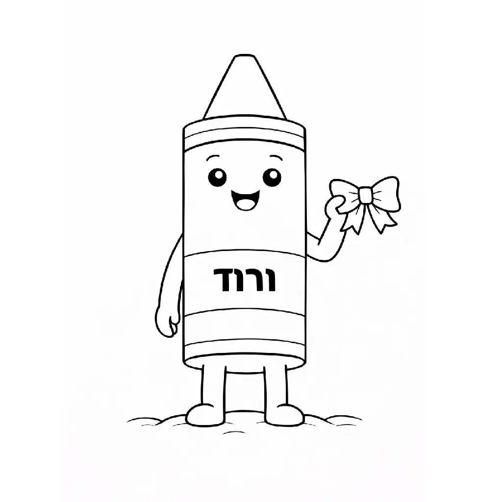 דף צביעה של צבע פנדה ורוד להדפסה