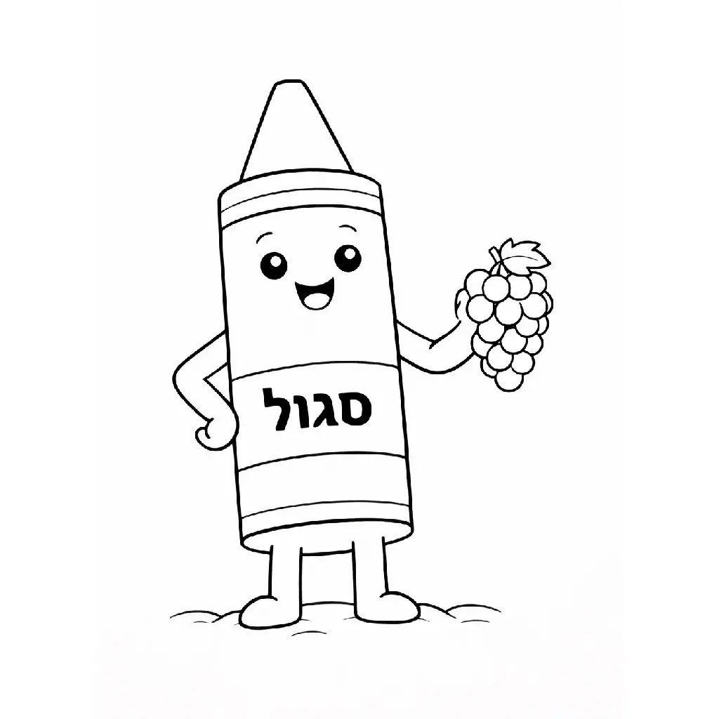 דף צביעה של צבע פנדה סגול להדפסה