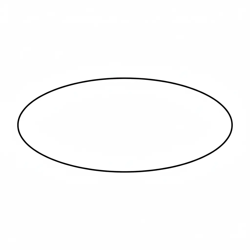דף צביעה של צורת אליפסה להדפסה