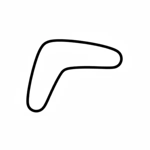 דף צביעה של צורת בומרנג להדפסה