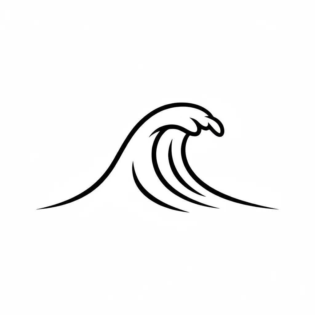 דף צביעה של צורת גל להדפסה