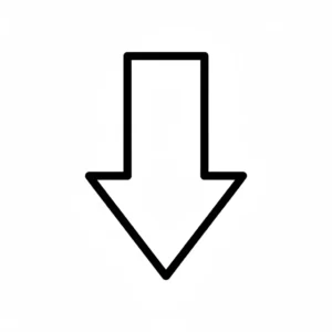 דף צביעה של צורת חץ למטה להדפסה