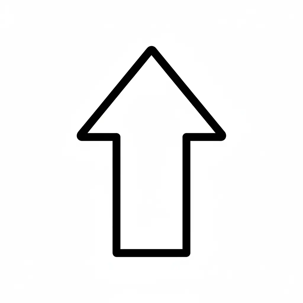 דף צביעה של צורת חץ למעלה להדפסה