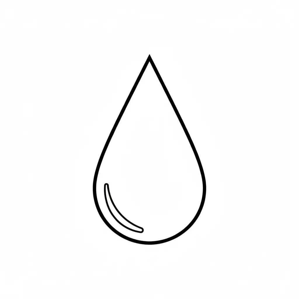 דף צביעה של צורת טיפה להדפסה