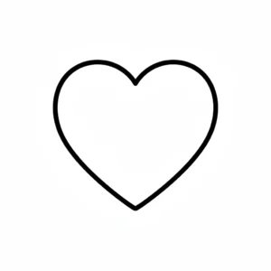 דף צביעה של צורת לב להדפסה