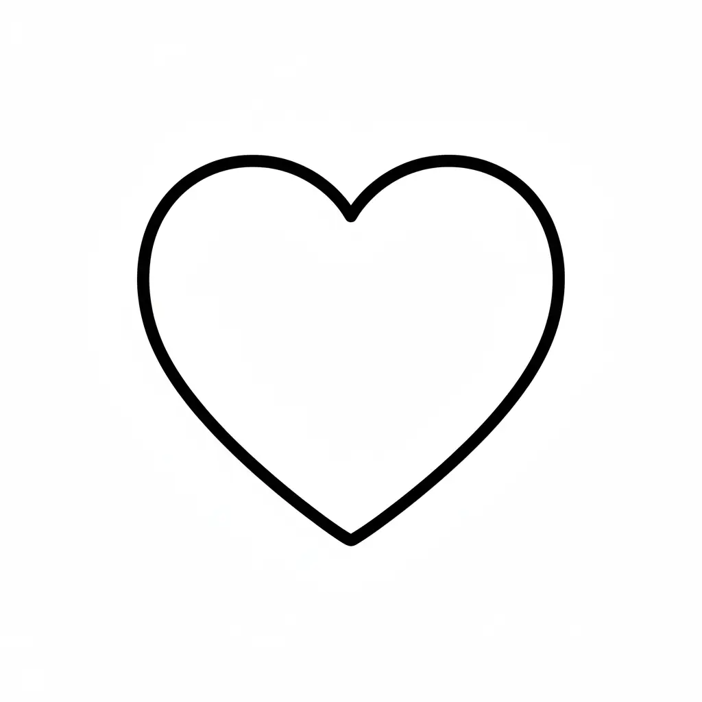 דף צביעה של צורת לב להדפסה