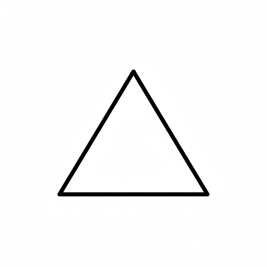 דף צביעה של צורת משולש להדפסה