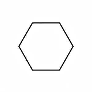דף צביעה של צורת משושה להדפסה