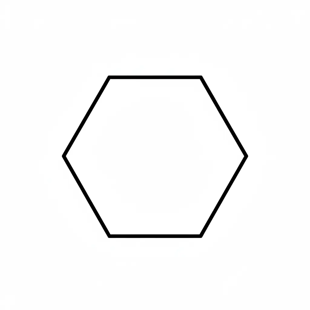 דף צביעה של צורת משושה להדפסה