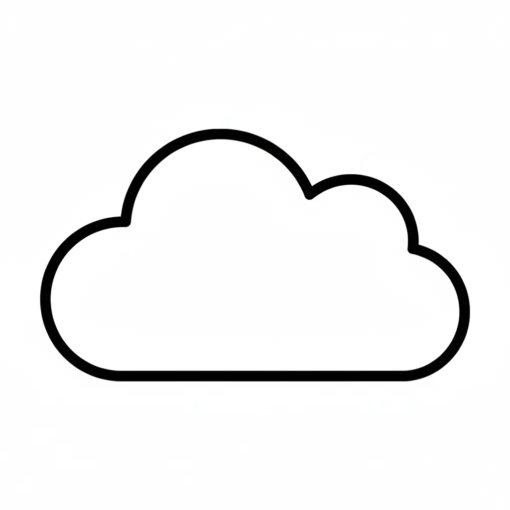 דף צביעה של צורת ענן להדפסה