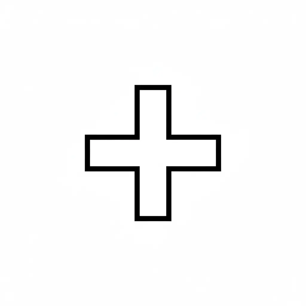 דף צביעה של צורת פלוס להדפסה