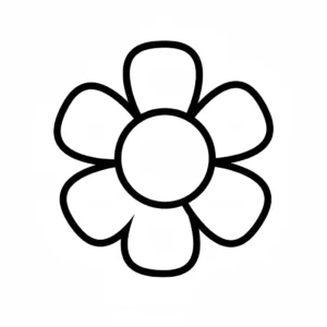 דף צביעה של צורת פרח להדפסה