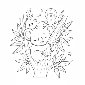 דף צביעה של קואלה ישנה להדפסה