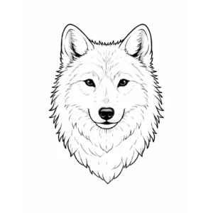 דף צביעה של ראש זאב להדפסה