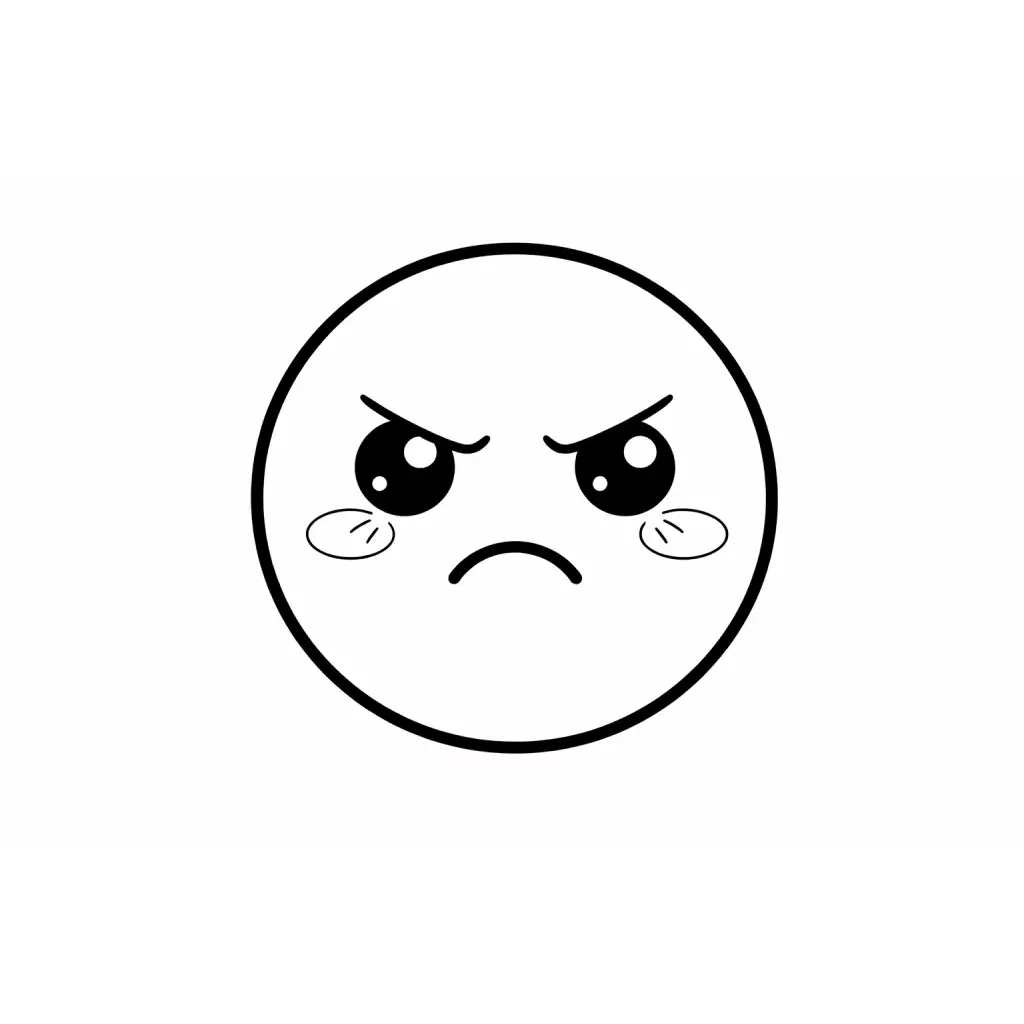 דף צביעה של רגש כועס להדפסה