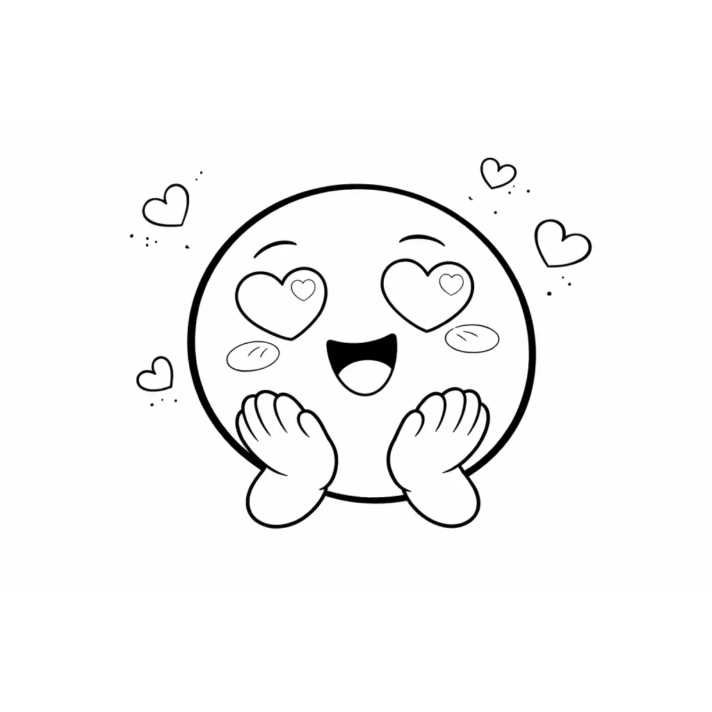 דף צביעה של רגש מאוהב להדפסה