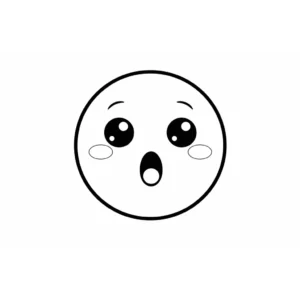 דף צביעה של רגש מופתע להדפסה