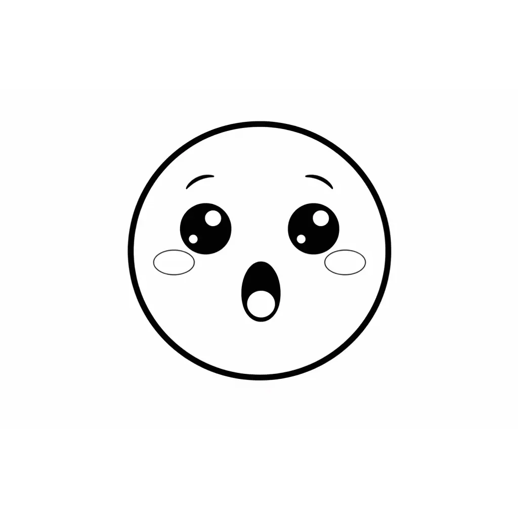 דף צביעה של רגש מופתע להדפסה