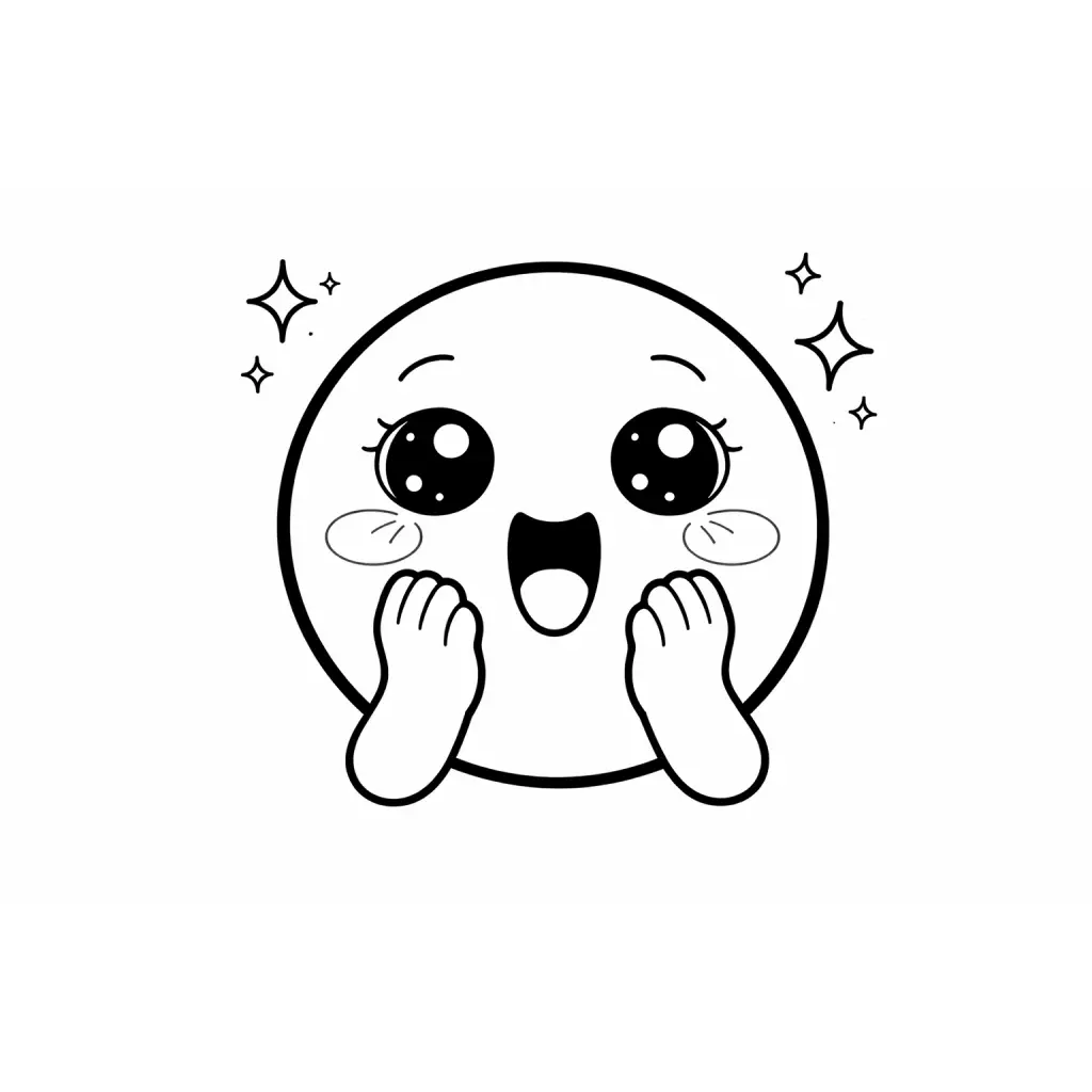 דף צביעה של רגש מתרגש להדפסה