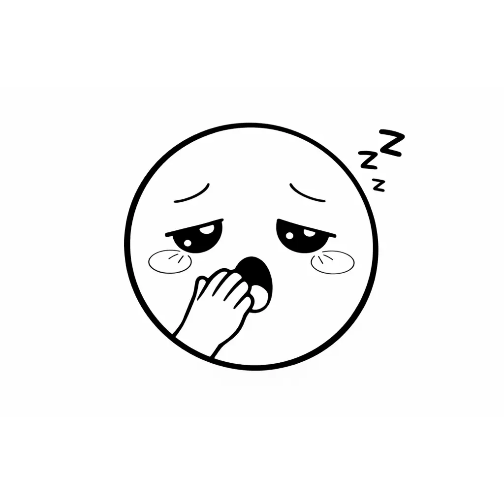 דף צביעה של רגש עייף להדפסה