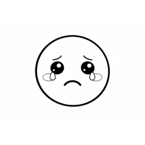 דף צביעה של רגש עצוב להדפסה