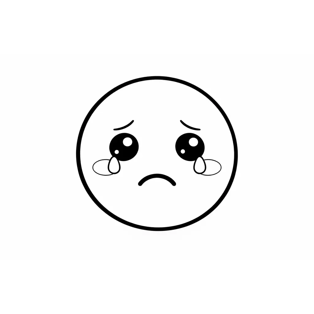 דף צביעה של רגש עצוב להדפסה