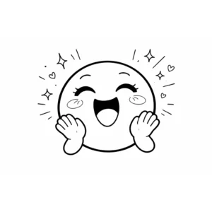 דף צביעה של רגש שמח להדפסה