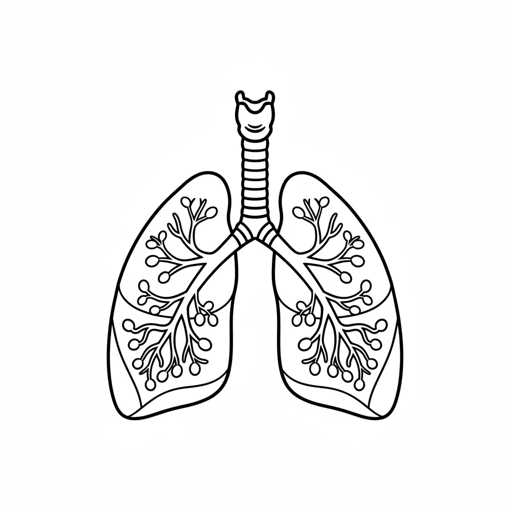 דף צביעה של ריאות להדפסה