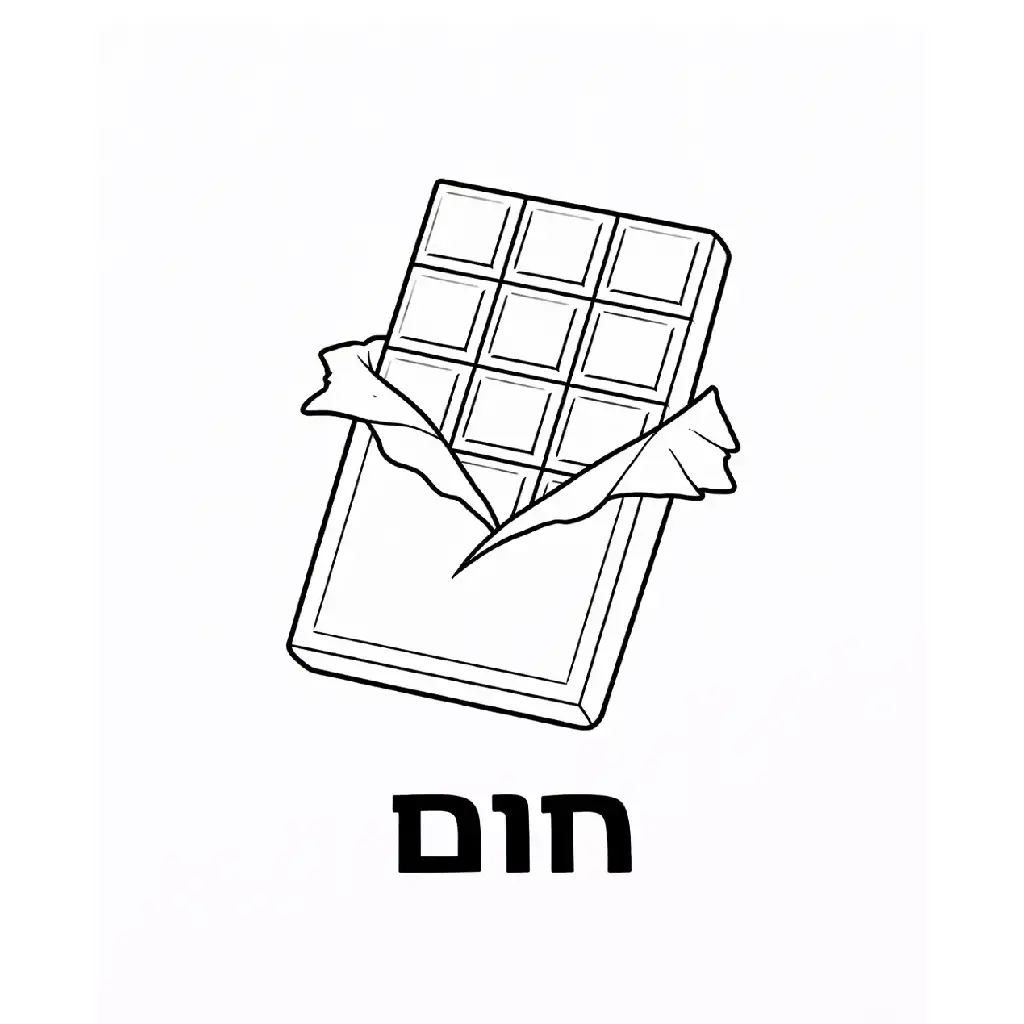 דף צביעה של שוקולד לימוד צבע חום להדפסה