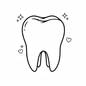 דף צביעה של שן להדפסה