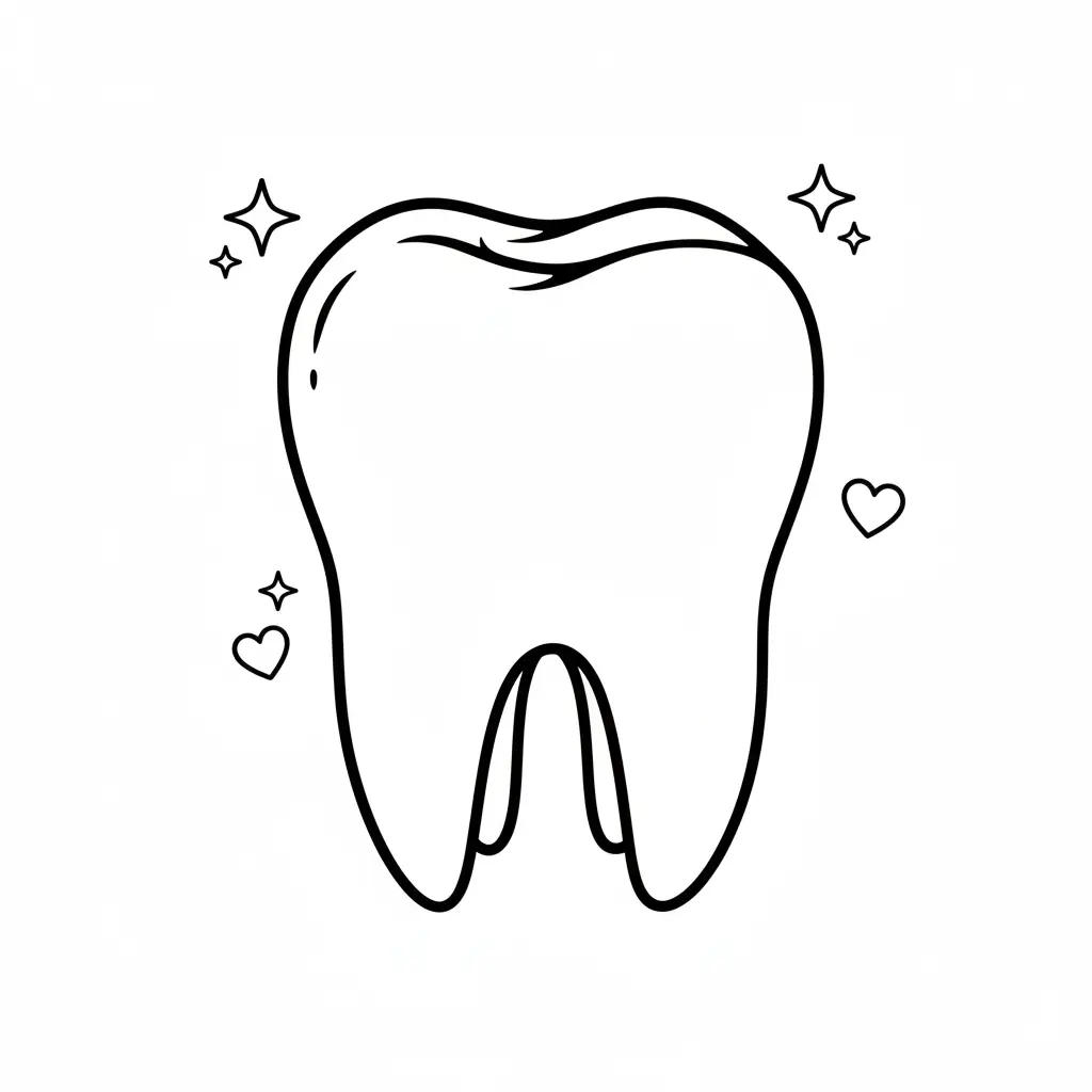 דף צביעה של שן להדפסה