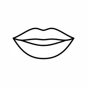 דף צביעה של שפתיים להדפסה
