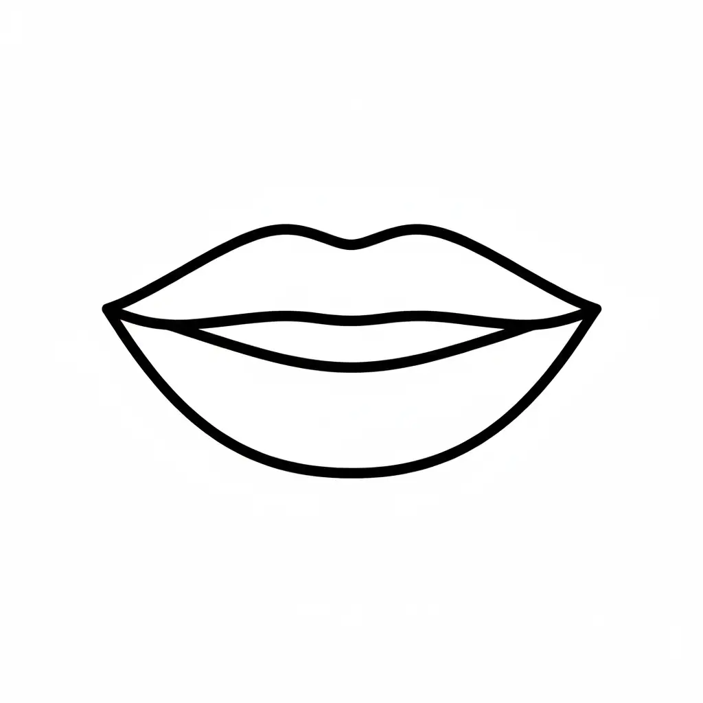 דף צביעה של שפתיים להדפסה