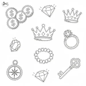 דף יצירה של אוצר לגזירה והדבקה בתיבה להדפסה