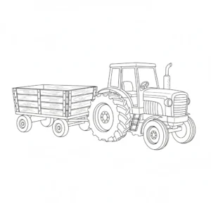 דף יצירה של טרקטור להדבקת חקלאות להדפסה