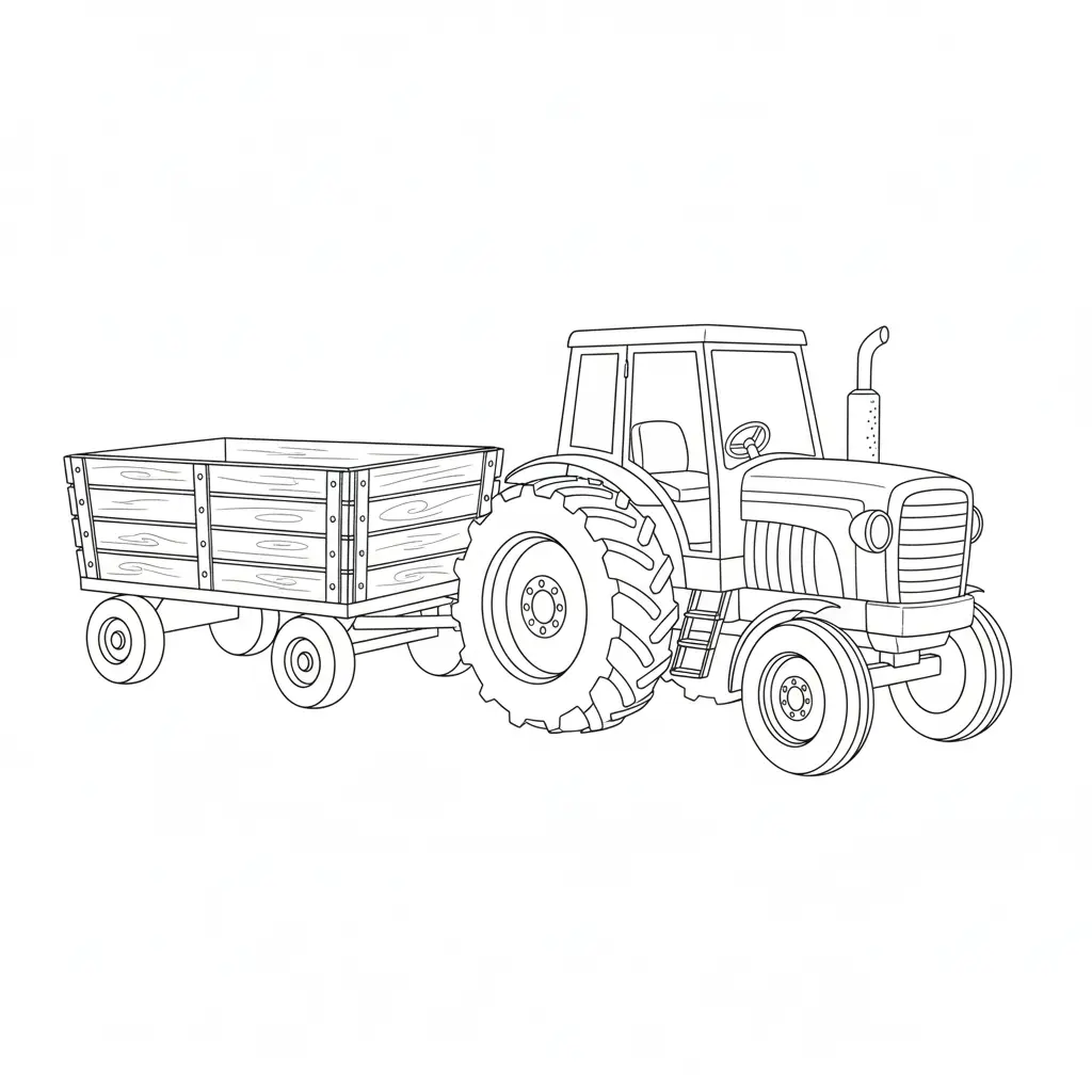 דף יצירה של טרקטור להדבקת חקלאות להדפסה