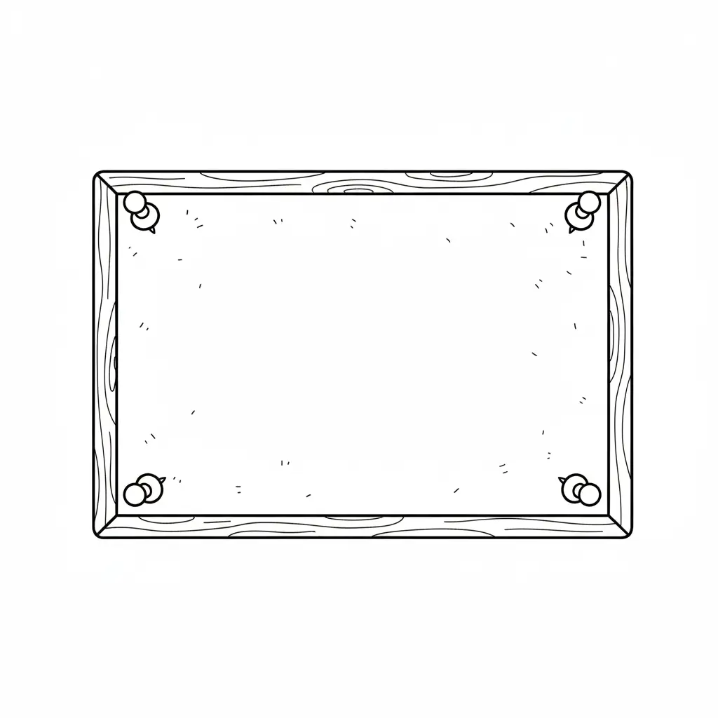 דף יצירה של לוח להדבקת מודעות להדפסה