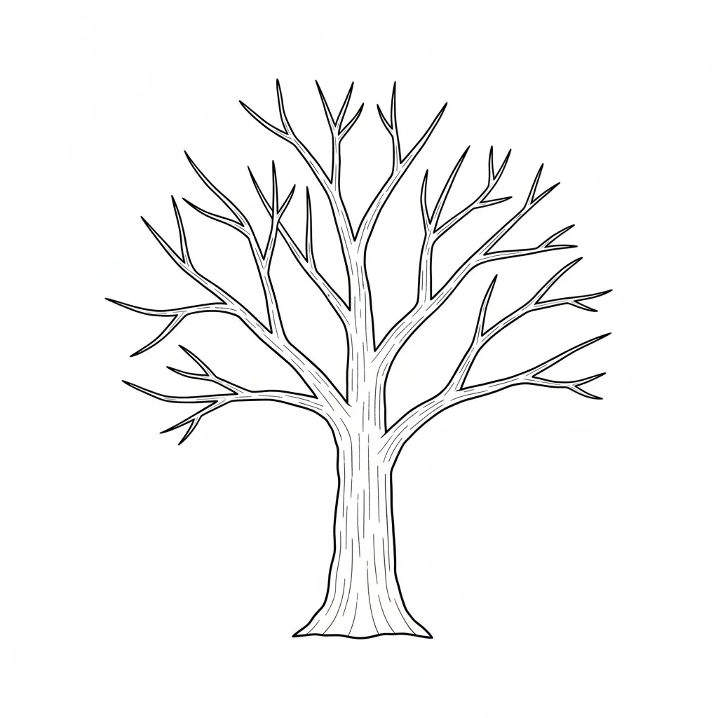 דף יצירה של עץ להדבקה של עלים להדפסה