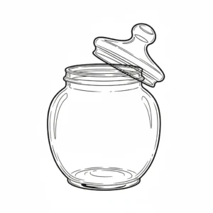 דף יצירה של צנצנת להדבקת סוכריות להדפסה